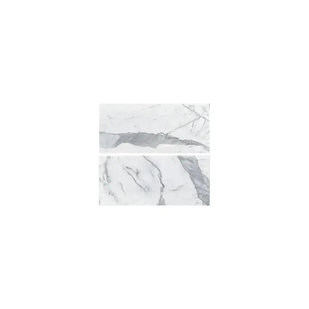 White marble-patterned tiles from Statuary Statuario White 18x36 Italian marble
