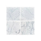 Four white marble tiles from Statuary Statuario White 24x24 Italian polished or honed marble