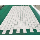 Rectangular White Marble Tiles from Statuary Statuario White 4X12 Italian Marble