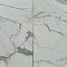 Marble-patterned ceramic tiles in Statuary Statuario White 4X12 for elegant flooring