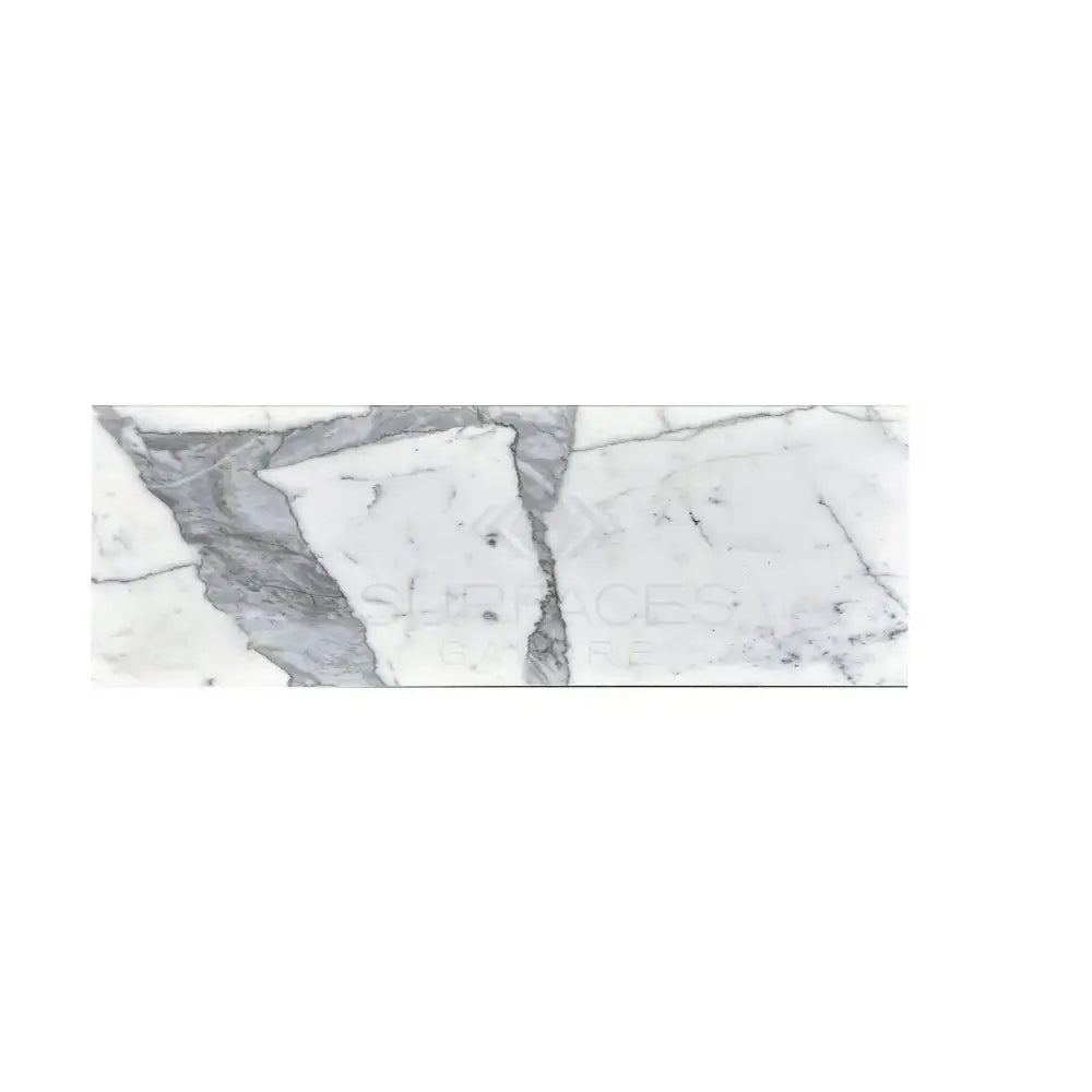 Marble-patterned tile from Statuary Statuario White 4X12 Italian marble collection