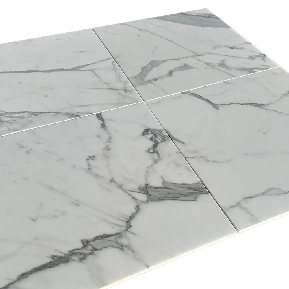 Marble-patterned Statuary Statuario White 4X12 Italian polished or honed floor tiles