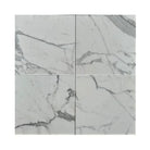 Four Statuario White Italian Marble tiles with polished or honed finish