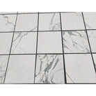 White marble tile floor from Statuary Statuario White 4X12 Italian Polished or Honed