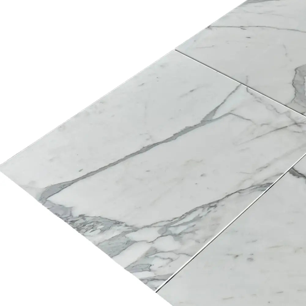 Statuary Statuario White 4X12 Italian marble tiles with gray veining, polished or honed