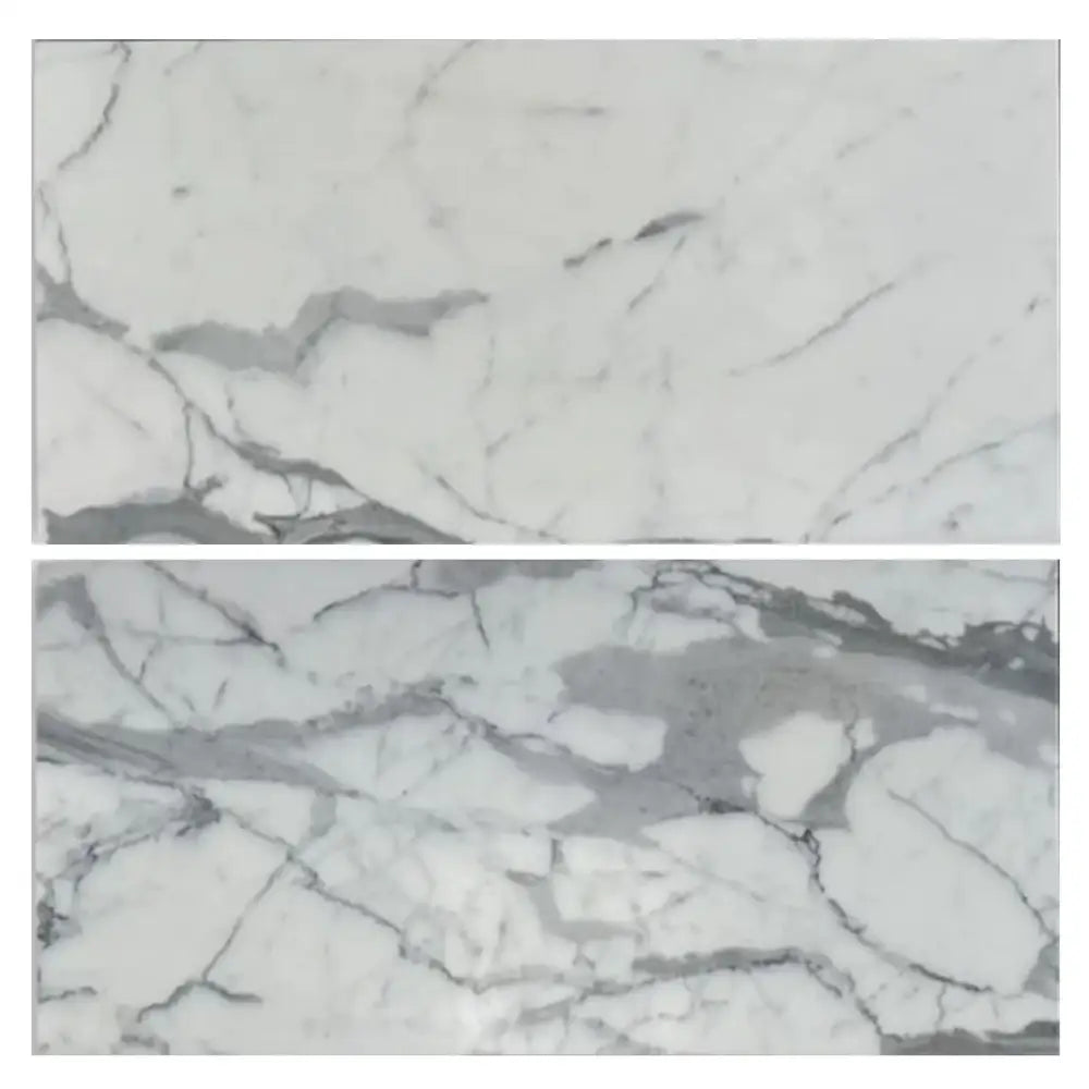 Marble-patterned tiles from Statuary Statuario White 4x12 Italian polished or honed