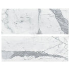 Two white Statuario White marble slabs with gray veining for luxury countertops