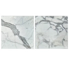 Two square Statuary White marble tiles in polished or honed finish for elegant flooring