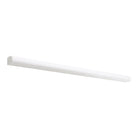 White linear light fixture displayed on Thassos Supreme 1/2X12 Pencil Liner Marble