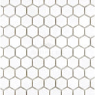White hexagon tile pattern from Thassos Supreme 1’’ Hexagon Mosaic Marble polished or honed