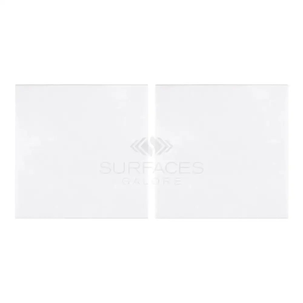White rectangular folding marble surface from Thassos Supreme 18X18 collection