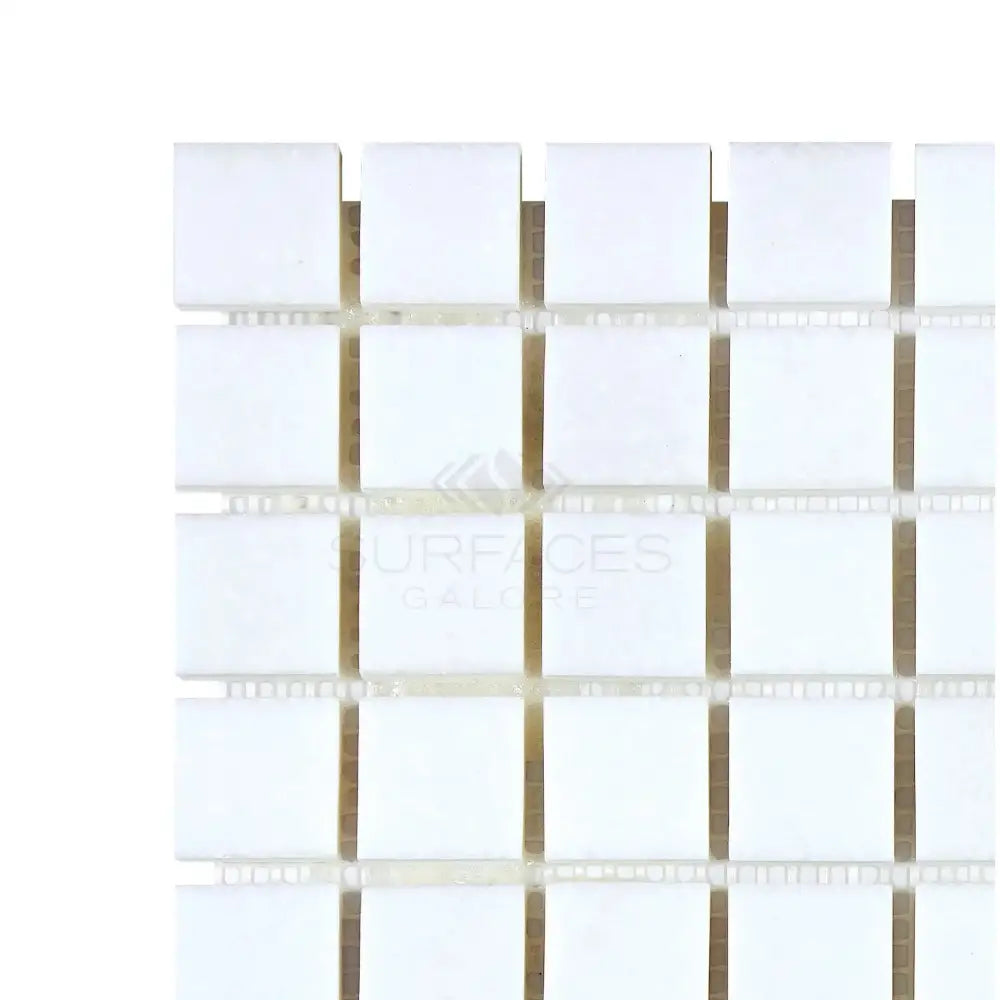 White square mosaic tiles from Thassos Supreme 1X1 Polished or Honed Marble