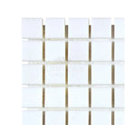 White square mosaic tiles from Thassos Supreme 1X1 Polished or Honed Marble