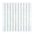 White square mosaic tile sheet from Thassos Supreme 1X1 Marble for polished or honed finishes