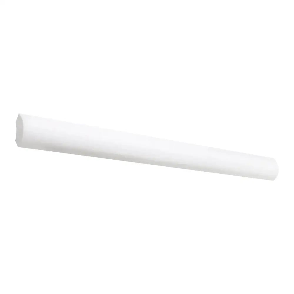 White cylindrical marble quarter-round trim from Thassos Supreme product line
