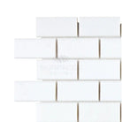 White subway tile from Thassos Supreme 1X2 Brick Mosaic Marble polished or honed