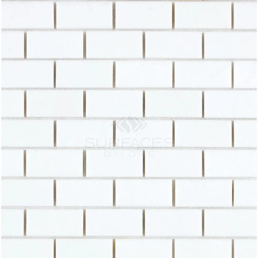 Thassos Supreme 1X2 Brick Mosaic Marble-American Stone