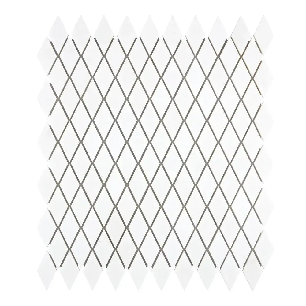 Thassos Supreme 1X2 Diamond / Rhomboid Mosaic Marble-American Stone