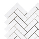 White Thassos Supreme 1X3 Herringbone Mosaic Marble tile pattern polished or honed