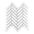 White Thassos Supreme Herringbone Mosaic Marble tile pattern polished or honed