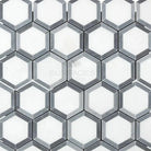 Hexagonal Thassos Supreme 2-inch Vortex Tile with Blue-Gray Marble Finish