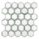 Hexagonal mosaic tile sheet from Thassos Supreme with Ming-Green finish for elegant surfaces