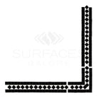 Black and white mosaic tile corner from Thassos Supreme 2X12 BIAS Border Marble
