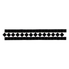 Black and white mosaic tile border for Thassos Supreme 2X12 Bias Border marble