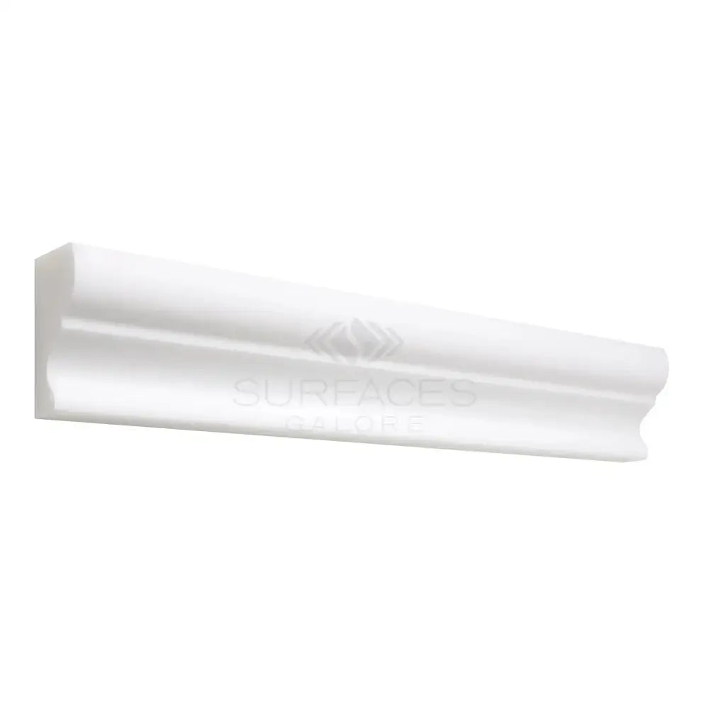 White decorative molding from Thassos Supreme 2x12 Crown Mercer Marble polished or honed
