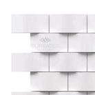 White rectangular textured wall tiles from Thassos Supreme Mosaic Marble for upscale interiors