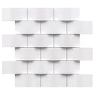 White rectangular brick pattern of Thassos Supreme 2X4 Round-Faced Mosaic Marble