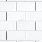 White subway tile pattern on Thassos Supreme 2x4 mosaic marble for wall or backsplash