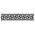 Black and white Greek key mosaic border on Thassos Supreme marble tile