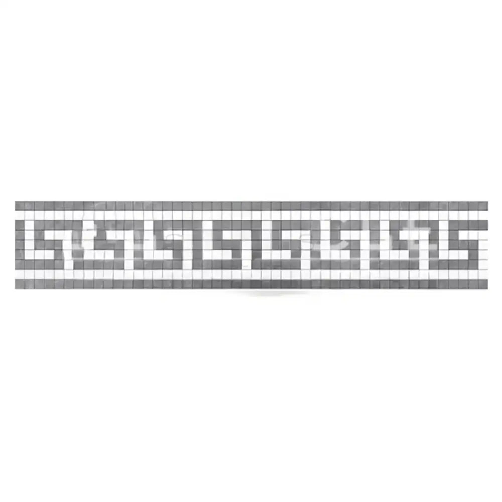 Mosaic Greek key border in Blue-Gray Marble from Thassos Supreme for elegant wall or floor design