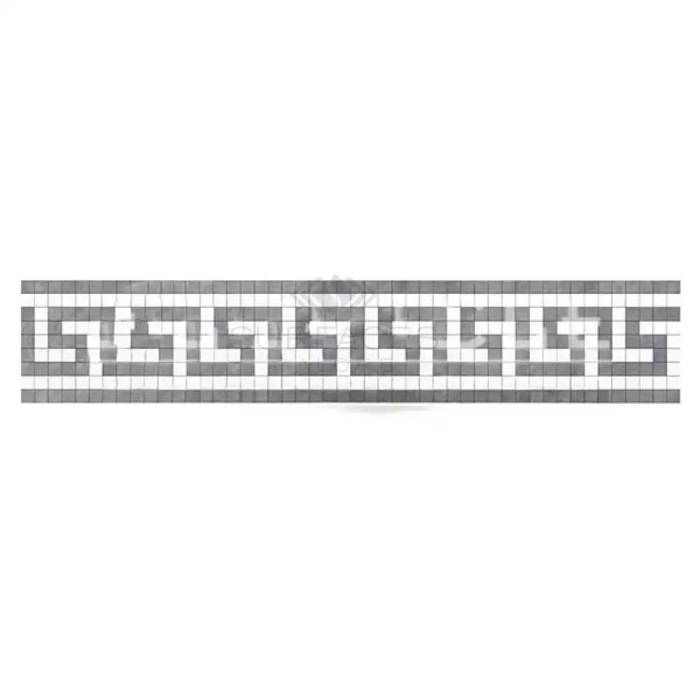 Greek key mosaic border from Thassos Supreme 3 1/2X7 marble in blue-gray finish