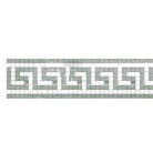 Mosaic tile border with Greek key pattern in Ming-Green marble for Thassos Supreme border