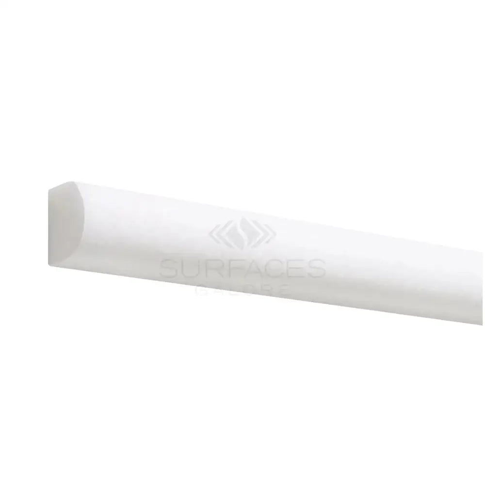 White quarter-round molding from Thassos Supreme 3/4X12 Bullnose Liner Marble
