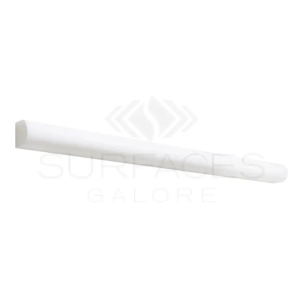 White cylindrical molding from Thassos Supreme 3/4x12 Bullnose Liner Marble