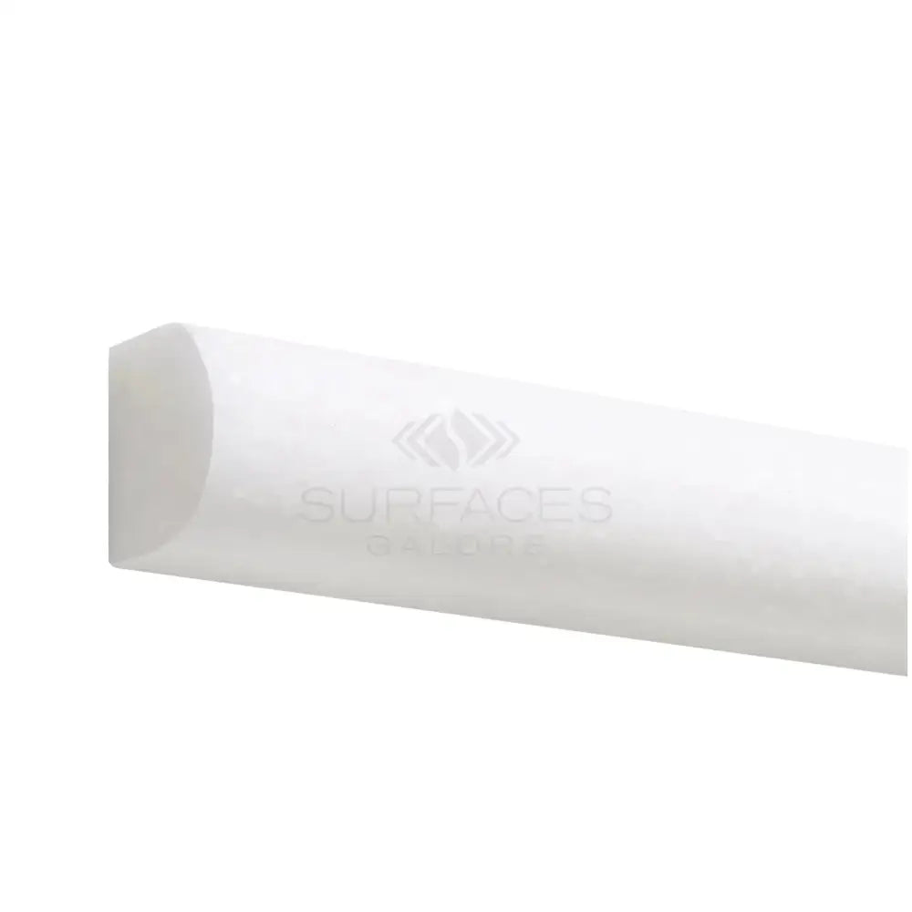 White quarter-round molding from Thassos Supreme Marble for seamless edging and finish