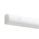 White quarter-round molding from Thassos Supreme Marble for seamless edging and finish