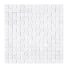 White textured mosaic tile from Thassos Supreme 3-D Small-Bread Marble collection
