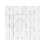 White textured square tiles from Thassos Supreme 3-D Small-Bread Mosaic Marble