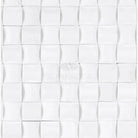 White textured square tiles from Thassos Supreme 3-D Small-Bread Mosaic Marble