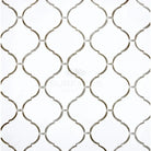 White and gray quatrefoil tile pattern in Thassos Supreme Lantern Mosaic for elegant decor