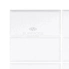 White rectangular Thassos Supreme 3X6 deep-beveled marble tiles for flooring or walls