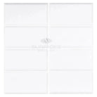 White rectangular beveled tiles from Thassos Supreme 3X6 Deep-Beveled Marble product