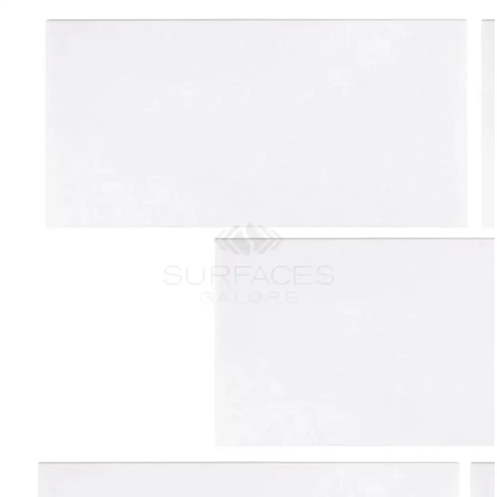 White rectangular glass tiles from Thassos Supreme 3X6 Marble Polished or Honed collection