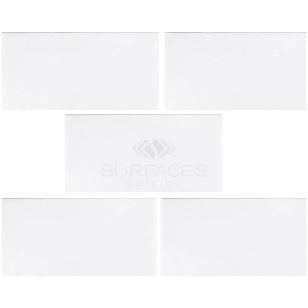 White rectangular Thassos Supreme 3X6 Marble tiles for polished or honed flooring