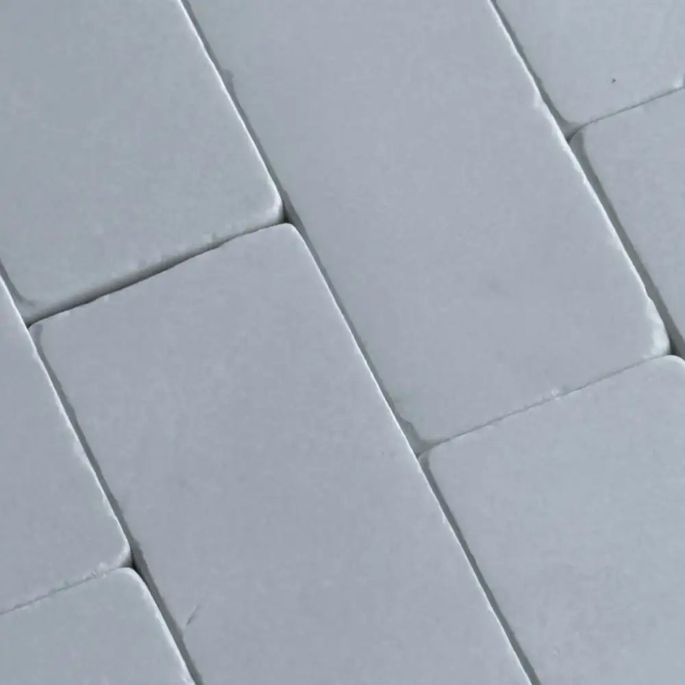 Rectangular white Thassos Supreme 3X6 Marble Tumbled tiles for elegant flooring