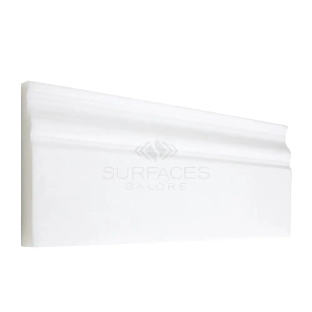 White decorative molding for Thassos Supreme 4 3/4X12 Baseboard Trim Marble